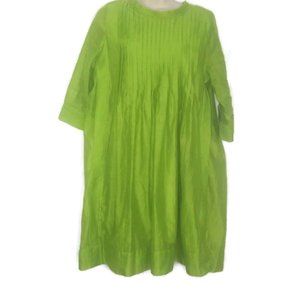 May by Shinning Star Green Pleated Tunic Dress